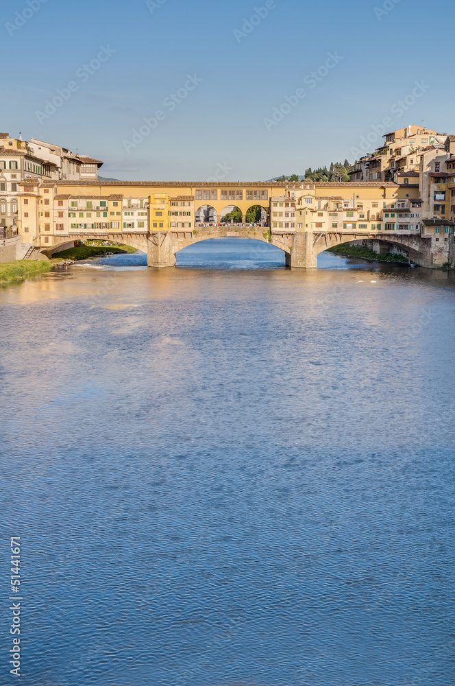 The Ponte Vecchio (Old Bridge) in Florence, Italy.
