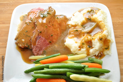 Delicious Gravy on Beef and Potatoes photo