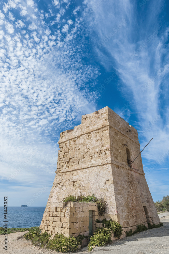 Coastal watch tower near Blue Grotto in Malta Coastal watch tower near Blue Grotto in Malta