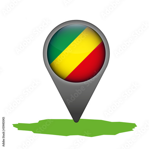 Kongo Markierung Flagge Icon Button