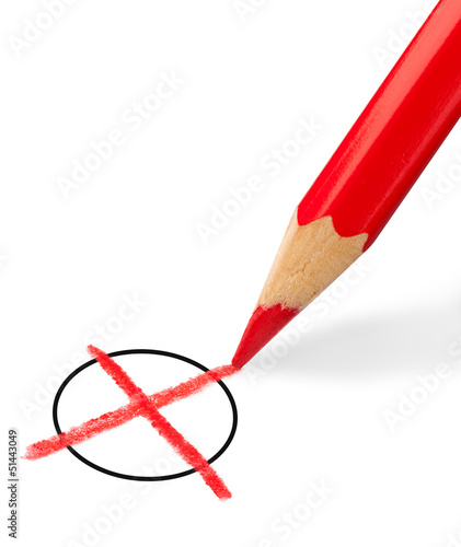 Rotstift macht Kreuzchen