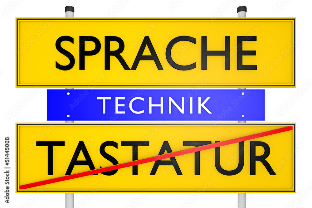 Fototapeta premium Sprache vs Tastatur_konzeptionell Technik - 3D