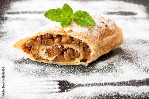 Strudel with apples photo