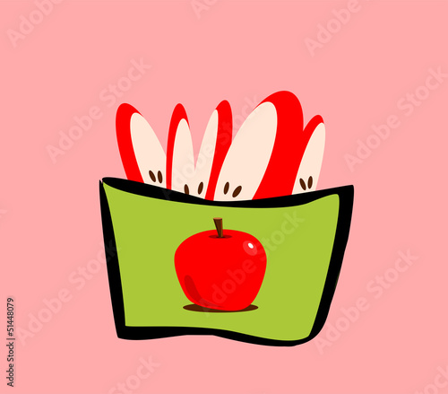 sliced apples in little lunch box