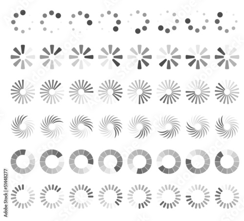 Web page loading status icons.