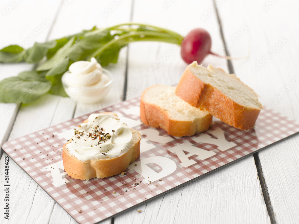 Baguette with Cream Cheese