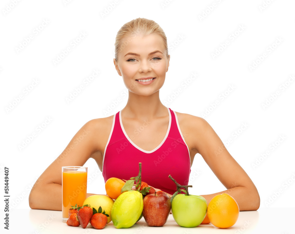 woman with organic food or fruits woman with organic food or fruits