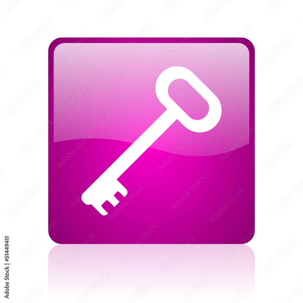 key violet square web glossy icon key violet square web glossy icon