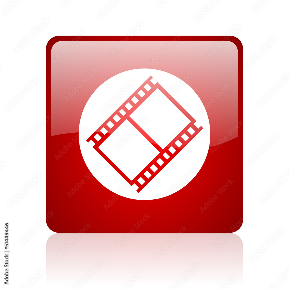 film red square web glossy icon film red square web glossy icon