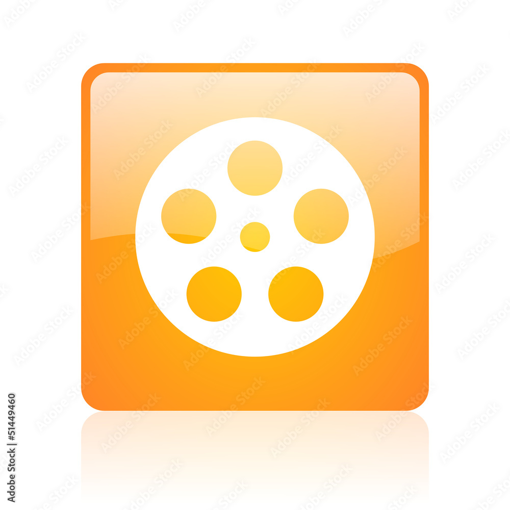 film orange square web glossy icon film orange square web glossy icon