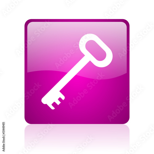 key violet square web glossy icon