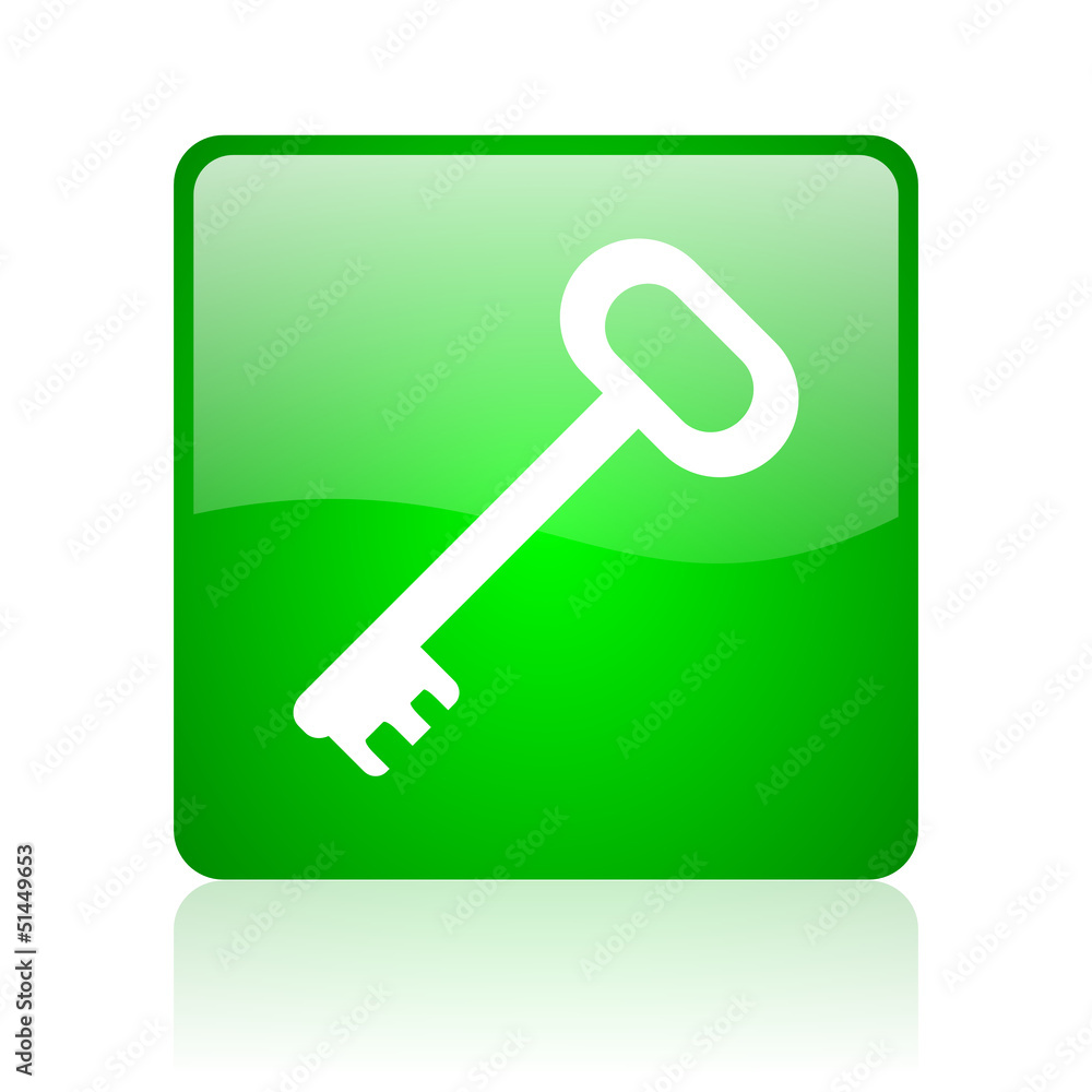 key green square web glossy icon key green square web glossy icon