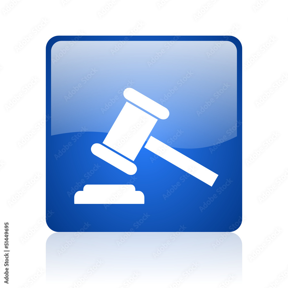 law blue square web glossy icon law blue square web glossy icon