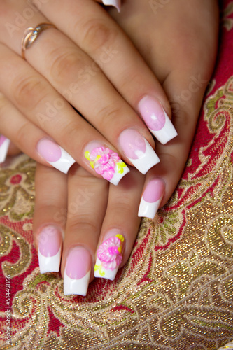 Female hands  nails with beautiful Art manicure