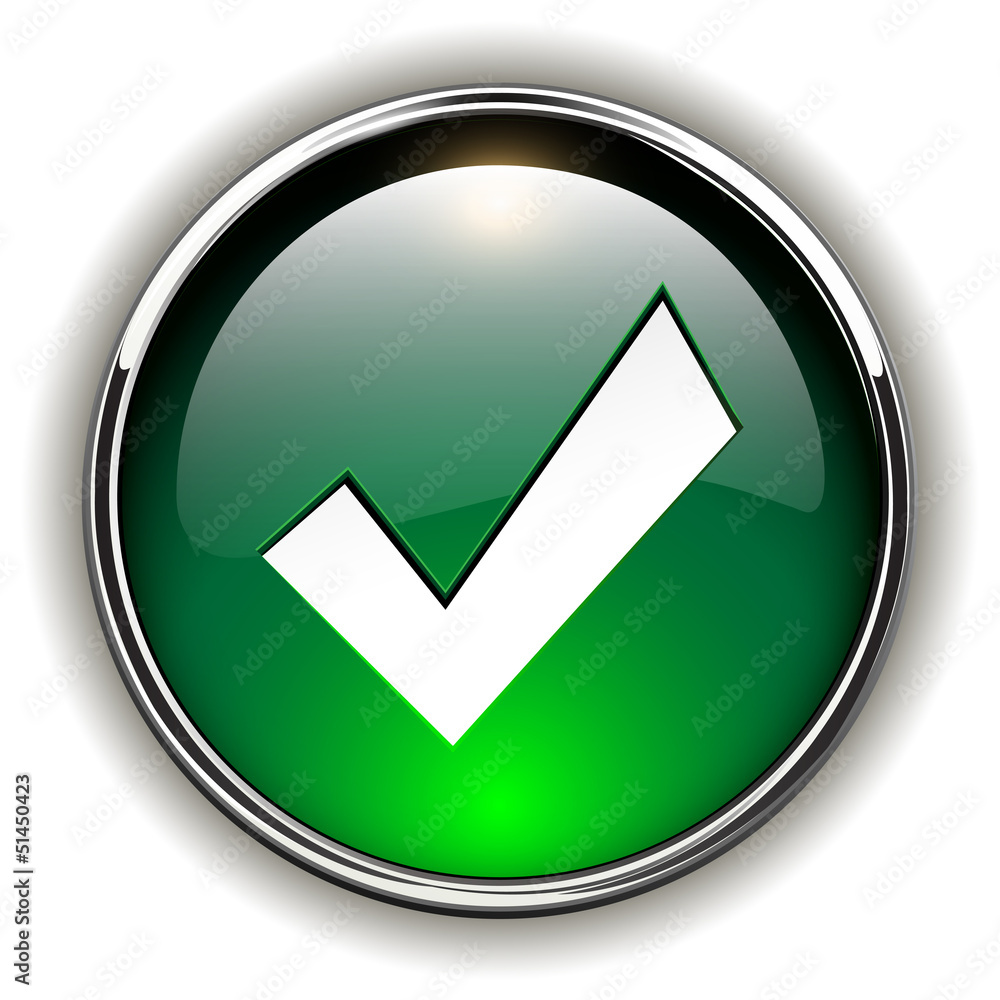 Accept green icon, button Accept green icon, button