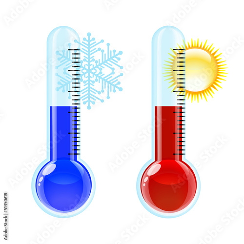 Thermometer Hot and Cold icon.