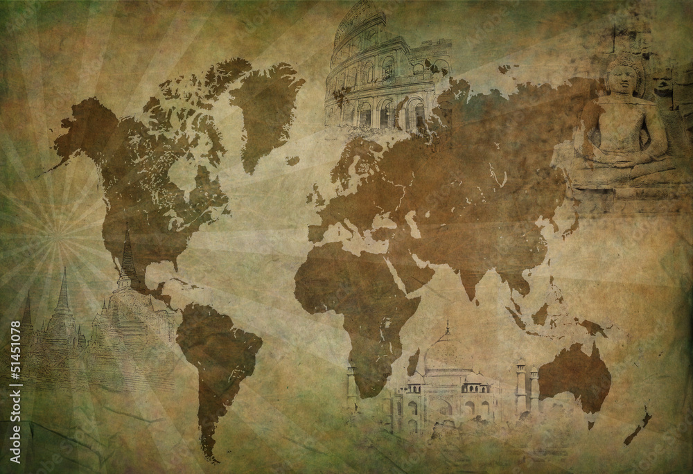 Obraz premium ancient world travel map