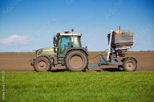 Tractor in the field sow