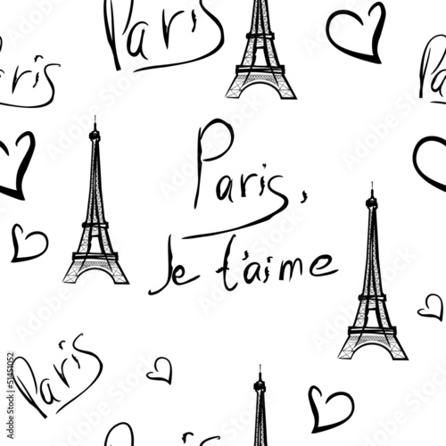 vector seamless pattern of Paris