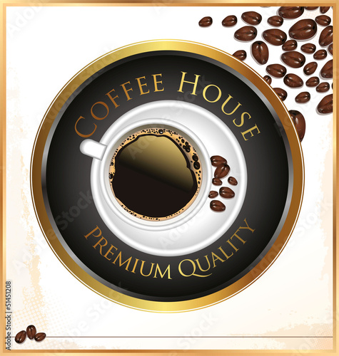 Coffee house - elegant label vector illustration