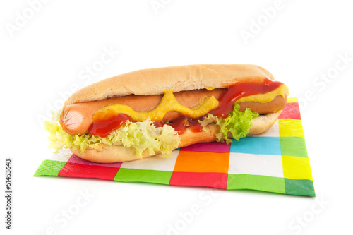 Fototapeta Naklejka Na Ścianę i Meble -  Hotdog with bread roll