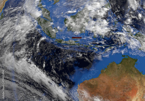 Wallpaper Mural Indonesia flag on pole in earth globe illustration Torontodigital.ca