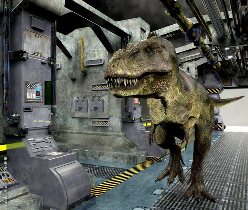 T-Rex in sci tube camera recorded