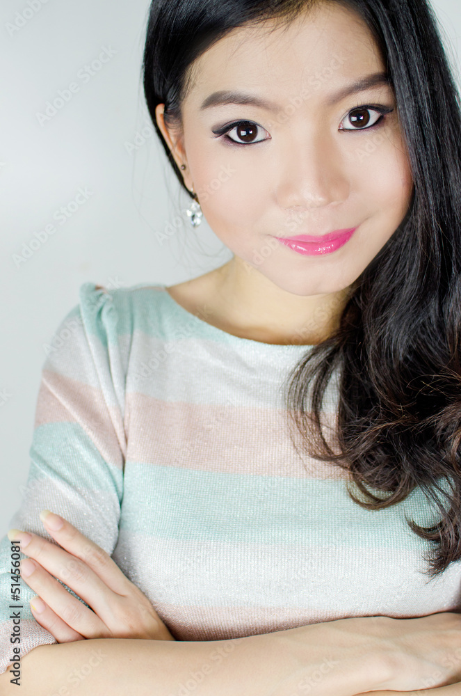 Young Asian woman smiling Young Asian woman smiling