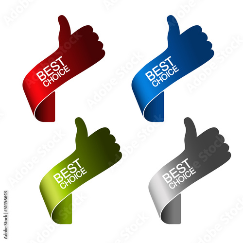 Vector paper best choice elements - hand gesture