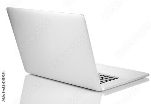 White laptop isolated on white