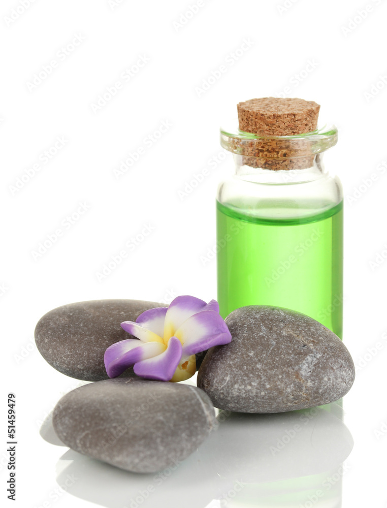 Bottle with basics oil isolated on white Bottle with basics oil isolated on white