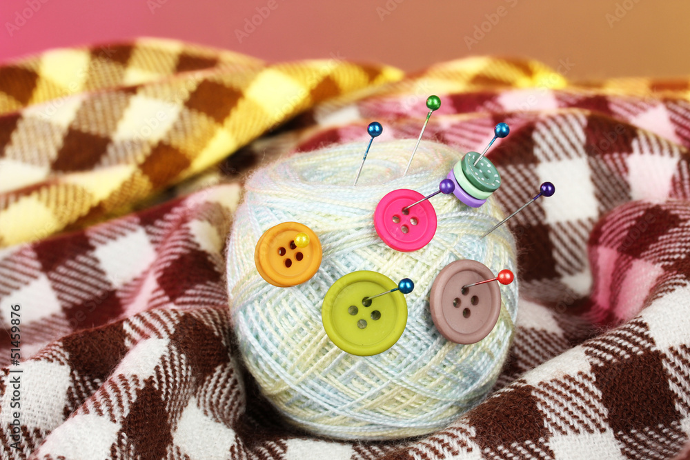 Ball of thread in the buttons Ball of thread in the buttons
