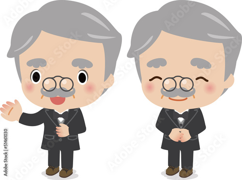 にこやかな年輩の執事