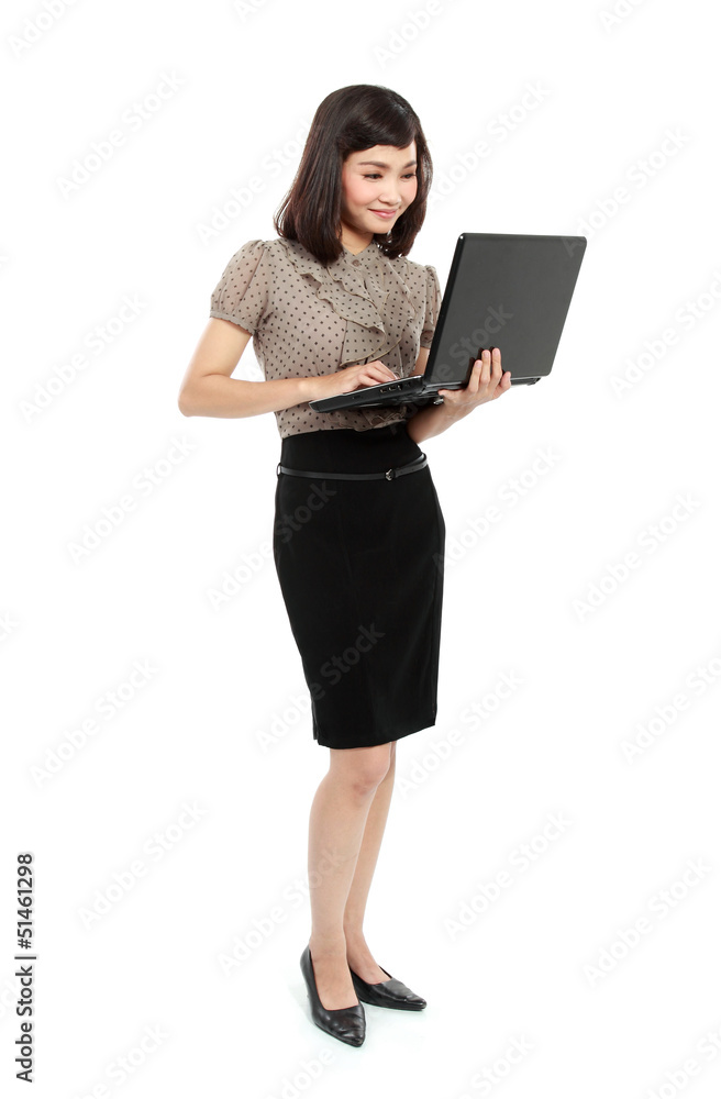 business woman using laptop