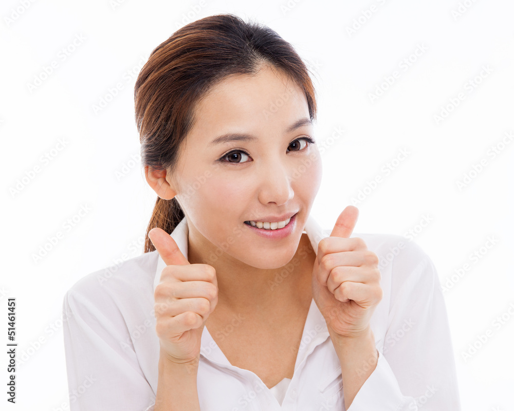 Young Asian show thumb close up shot Young Asian show thumb close up shot