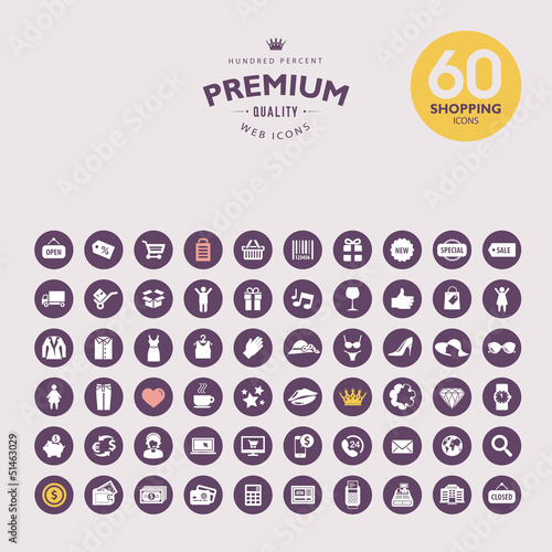 Set of premium shopping icons