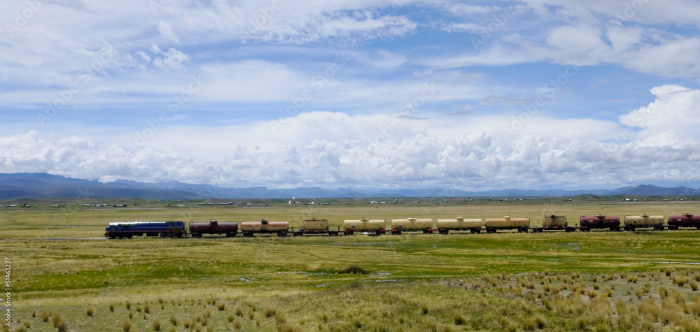 train on the Peruvian Altiplano