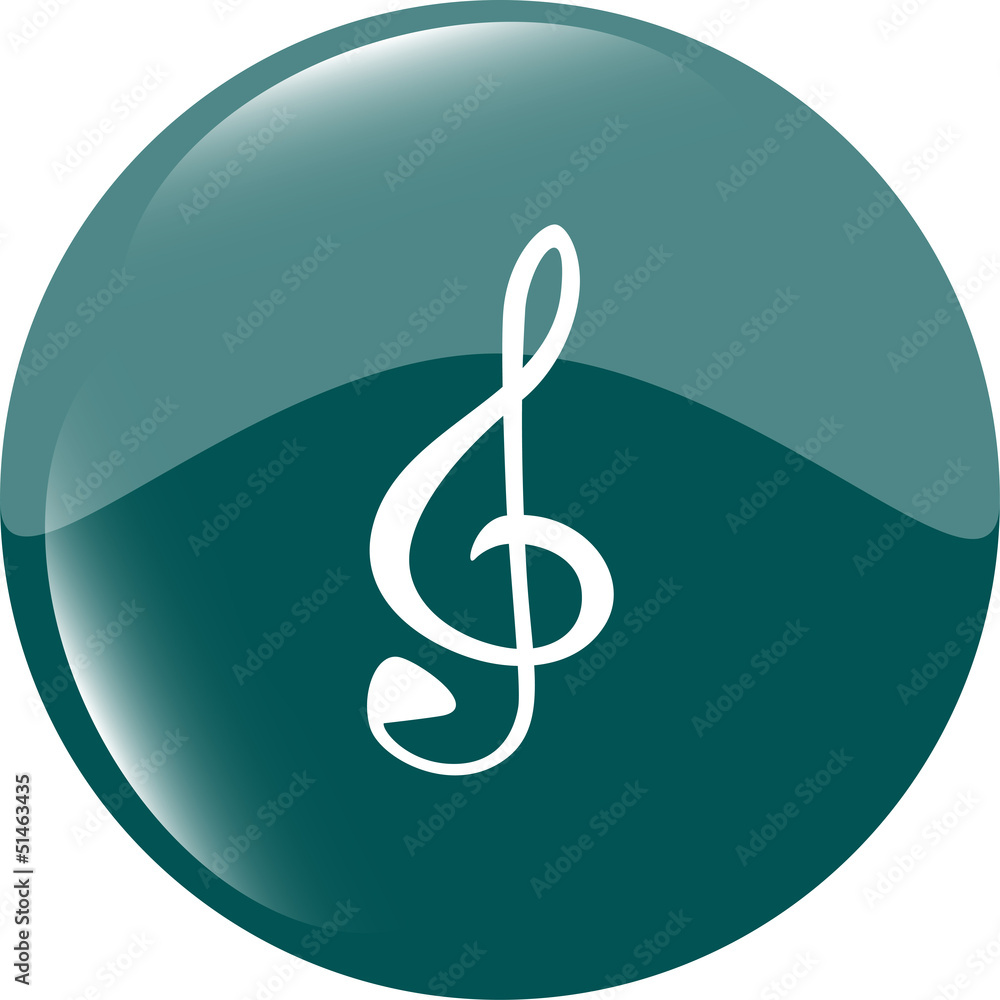 music round glossy web icon on white background music round glossy web icon on white background