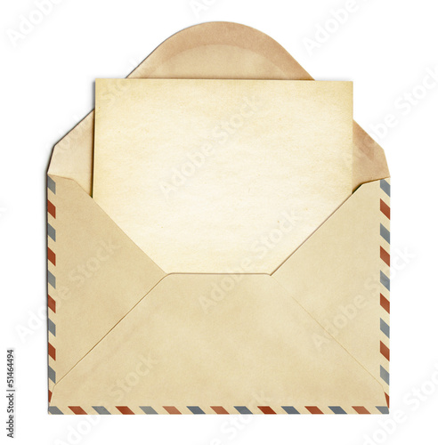 retro envelope with old bla...