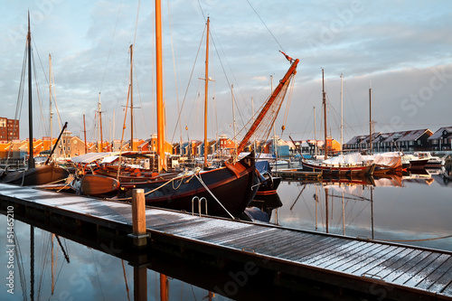 Wallpaper Mural ship, yachts and boast on marina in Groningen Torontodigital.ca