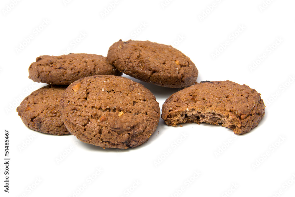 chocolate chip cookies isolated on white background chocolate chip cookies isolated on white background
