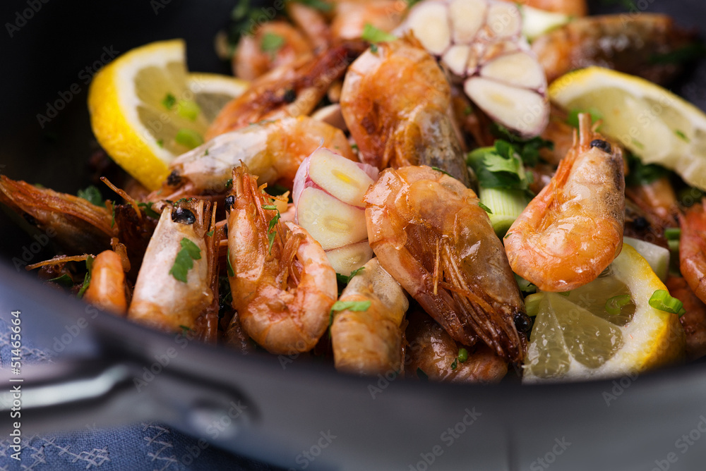 wok stir fry with shrimps wok stir fry with shrimps