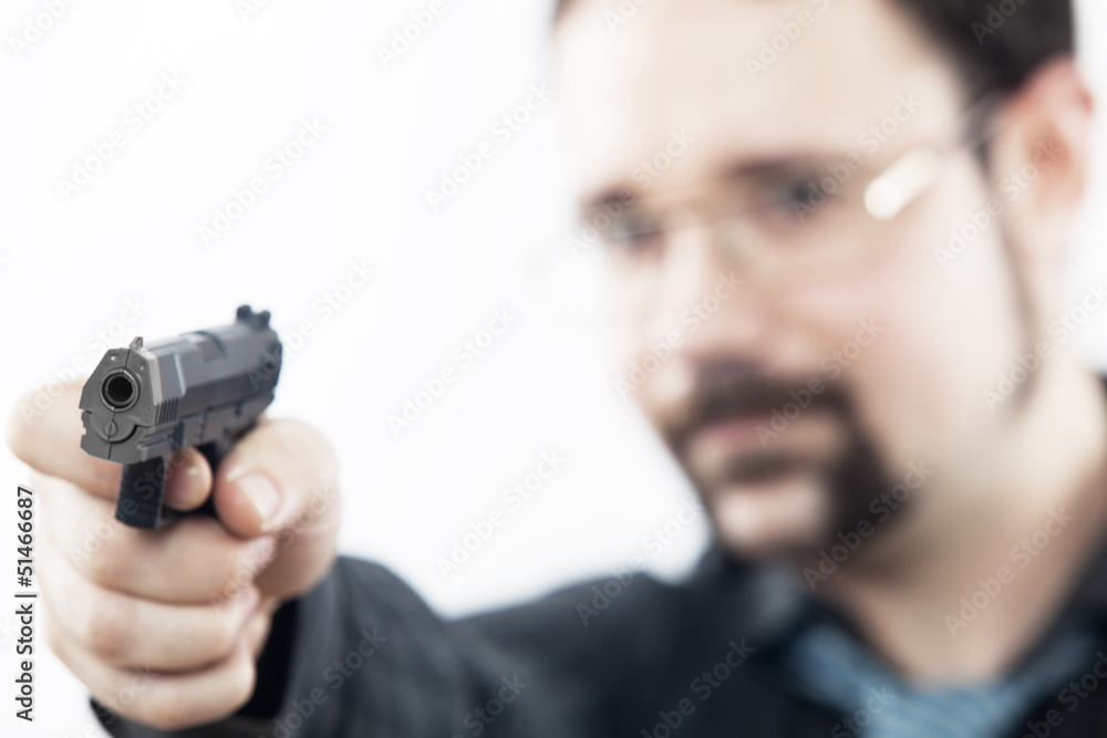 man with a gun shooting in our direction man with a gun shooting in our direction