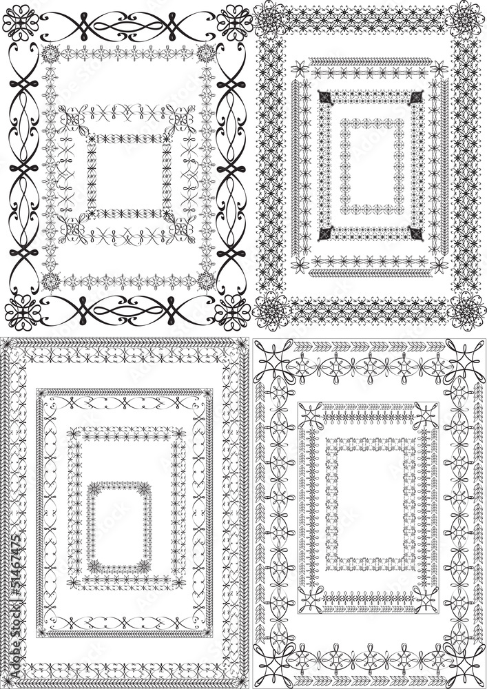 Obraz premium Set of vector vintage frames