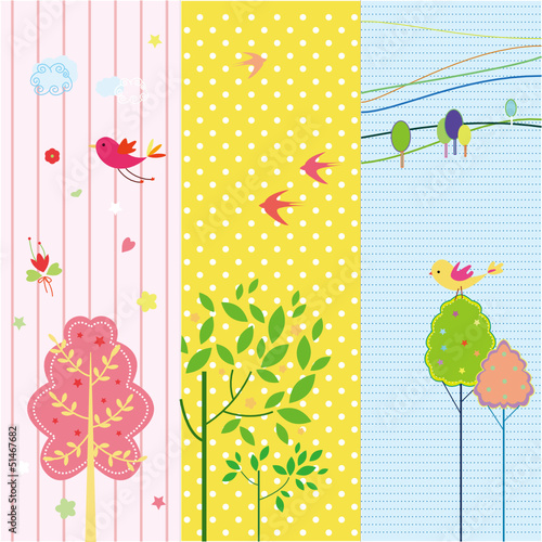 set of spring and holiday banners