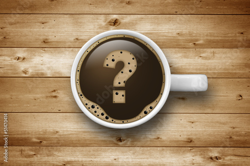 Kaffeetasse mit Fragezeichen