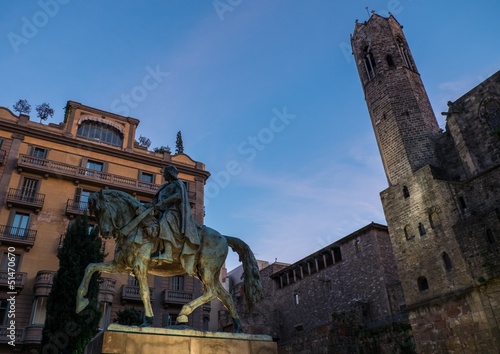 Ramon Berenguer statue in Barcelona, Spain photo