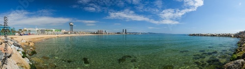 Beautiful Barcelona beach panorama