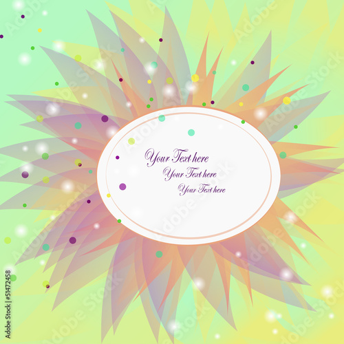 Spring vector background with pink frame