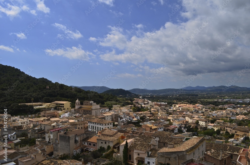 sceniv view over the old city of Capdepera, Majorca